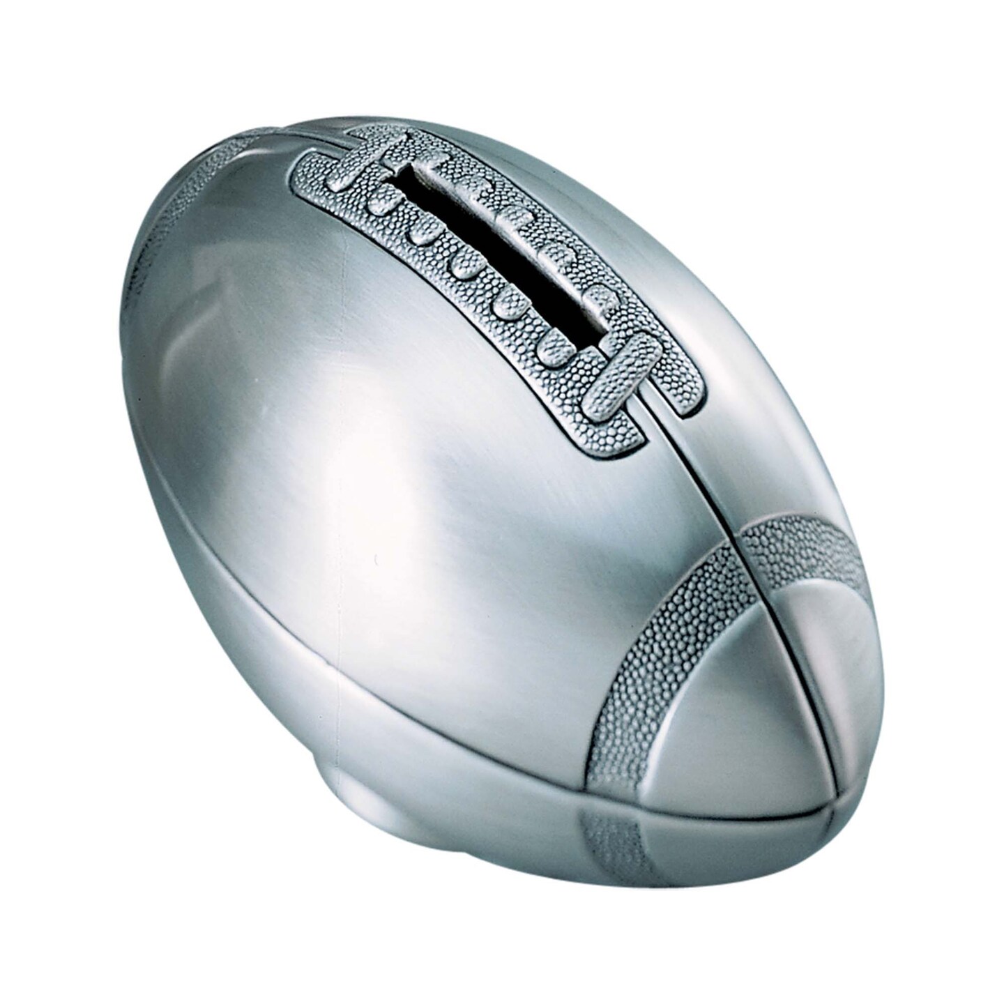 Contemporary Home Living 2.5" x 4.25" Silver Football Coin Bank