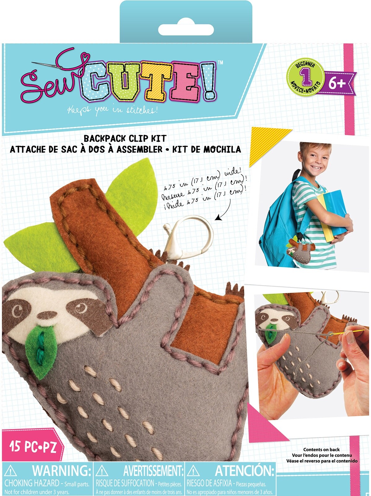 Colorbok Sew Cute! Felt Keychain-Sloth
