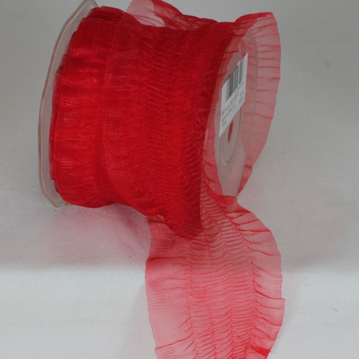 The Ribbon People Red Solid Gathered Woven Edge Ribbon 2.5" x 16 Yards