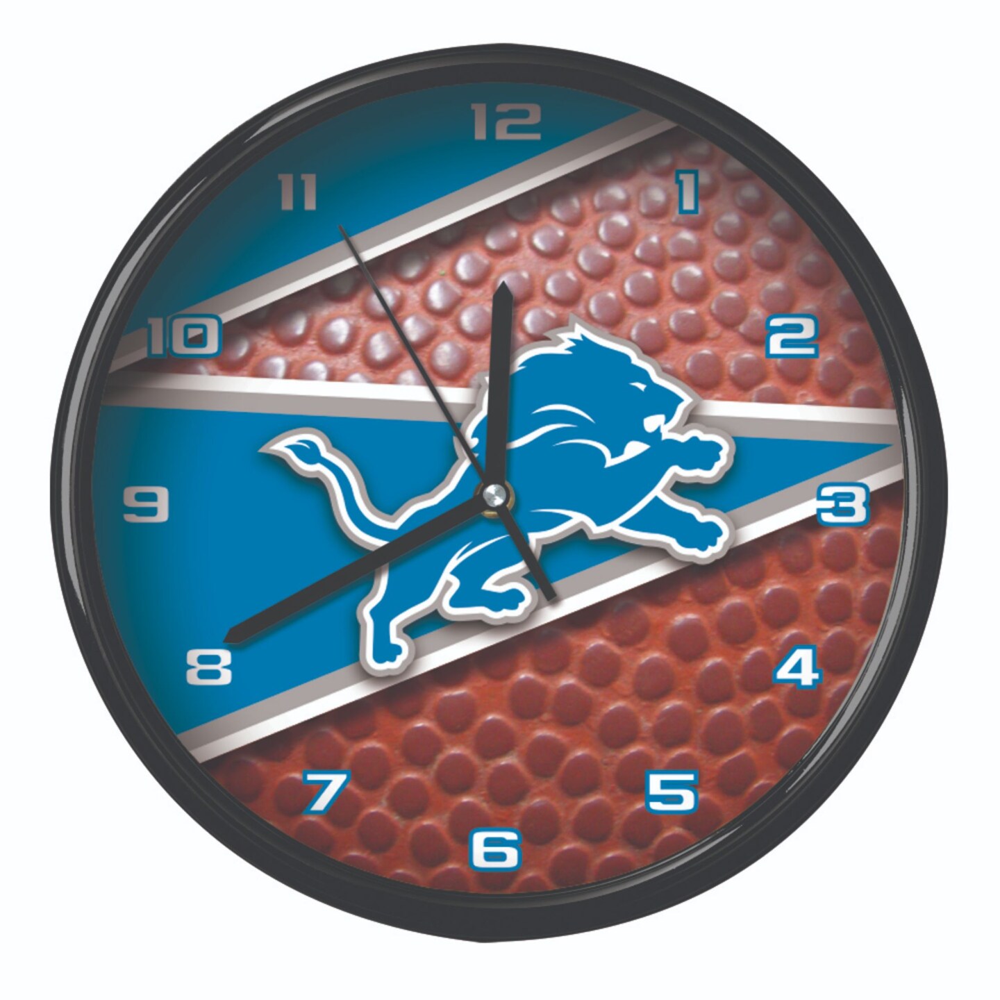 The Memory Company 11.5&#x22; Blue and Brown NFL Detroit Lions Wall Clock