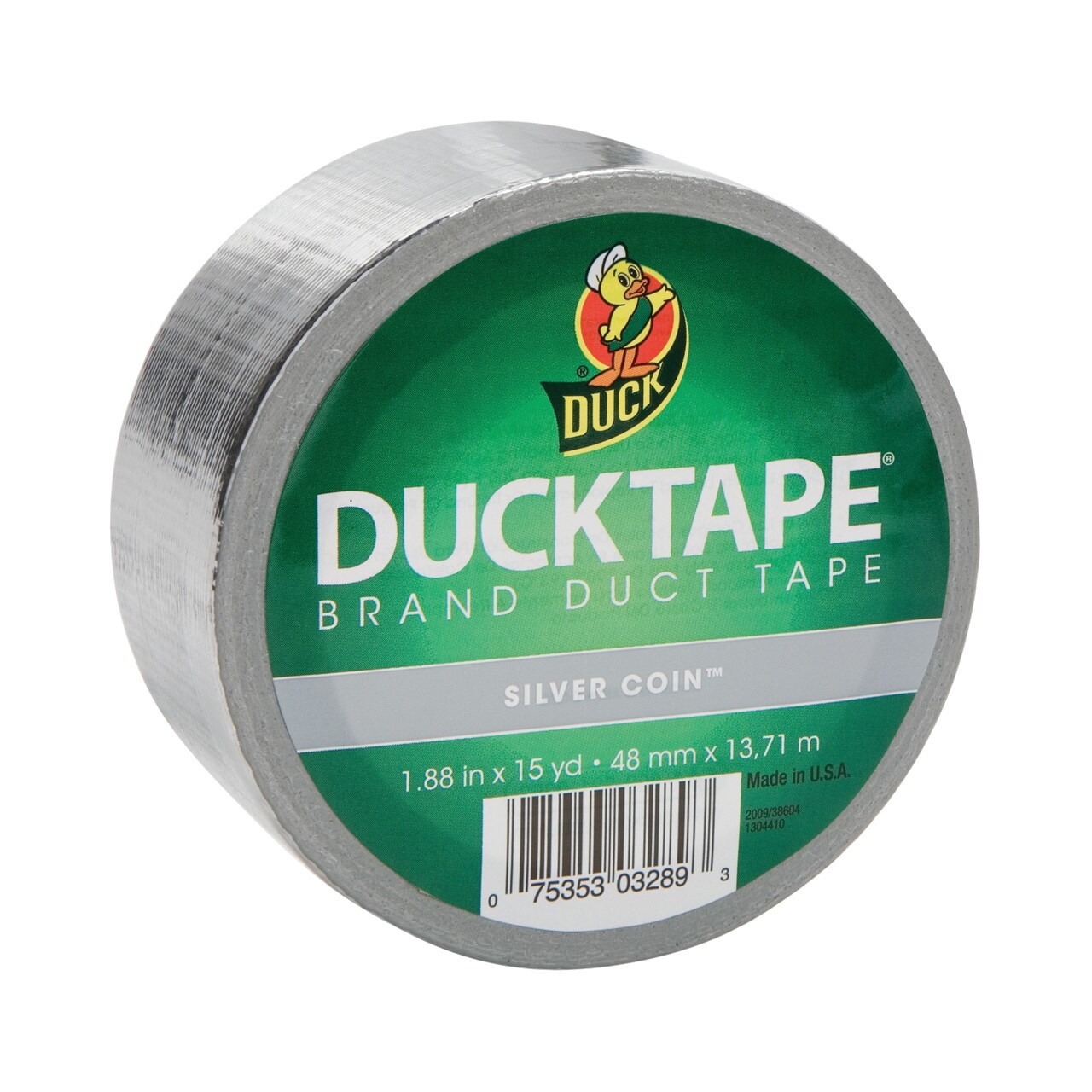 Duck Tape Solid Color, 1.88&#x22; x 15 yds., Silver Coin
