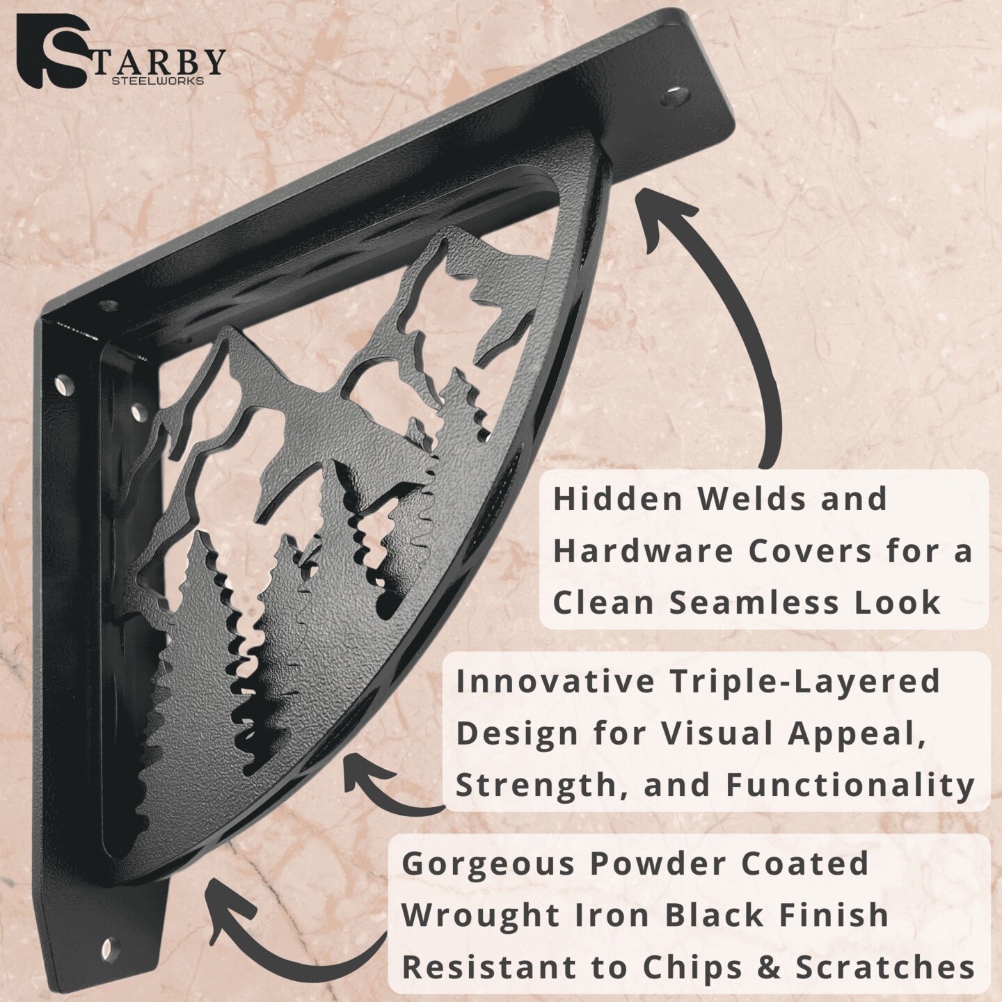 Starby Decorative Heavy Duty Steel Brackets