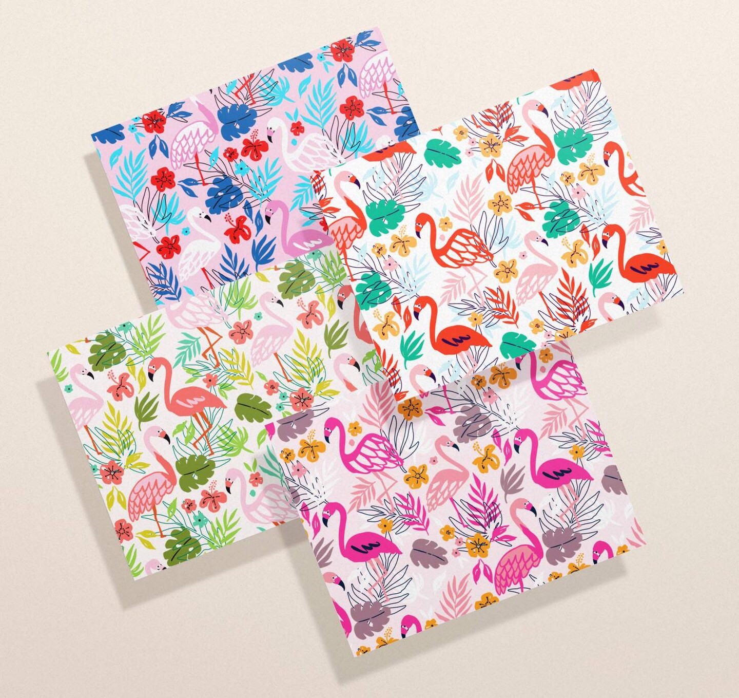 Twigs Paper - Tropical Flamingo Greeting Cards 12-Count - Colorful Note Cards with Envelopes - Blank Thank You Cards - Eco-Friendly Stationery Set
