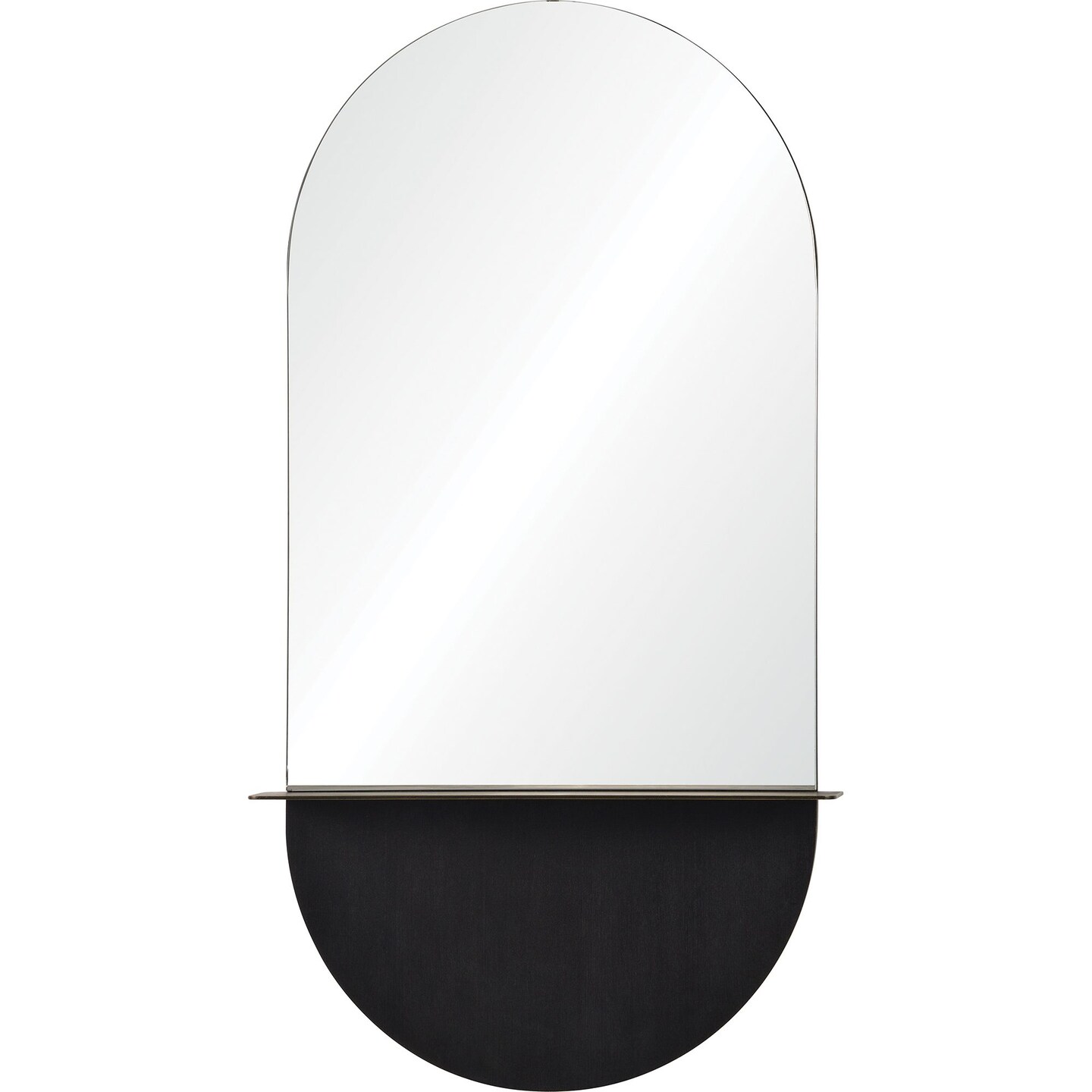 Signature Home Collection 44" Black Glass Unframed Oval Wall Mirror