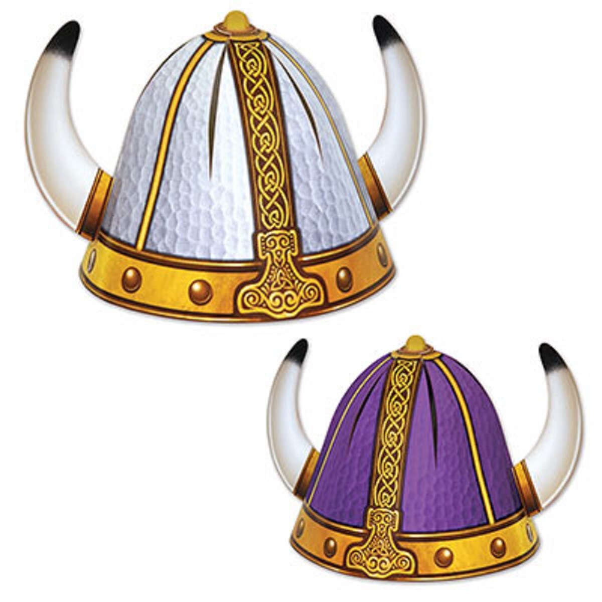 Party Central Club Pack of 48 Silver and Purple Medieval Viking Helmet Party Hats - One Size Fits Most
