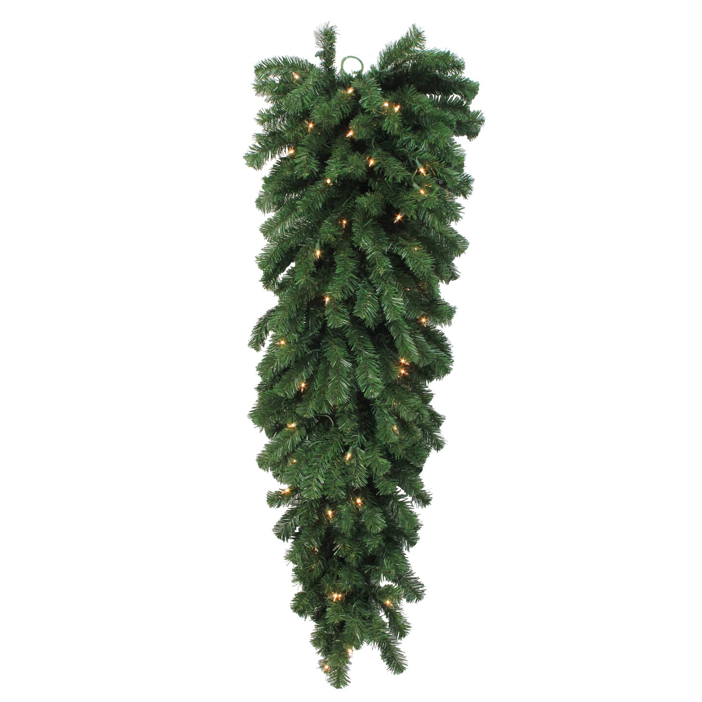 Northlight 54&#x22; Pre-Lit Deluxe Windsor Pine Artificial Christmas Teardrop Swag - Clear Lights