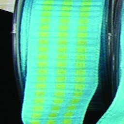 The Ribbon People Blue and Green Block Print Wired Craft Ribbon 0.75&#x22; x 54 Yards