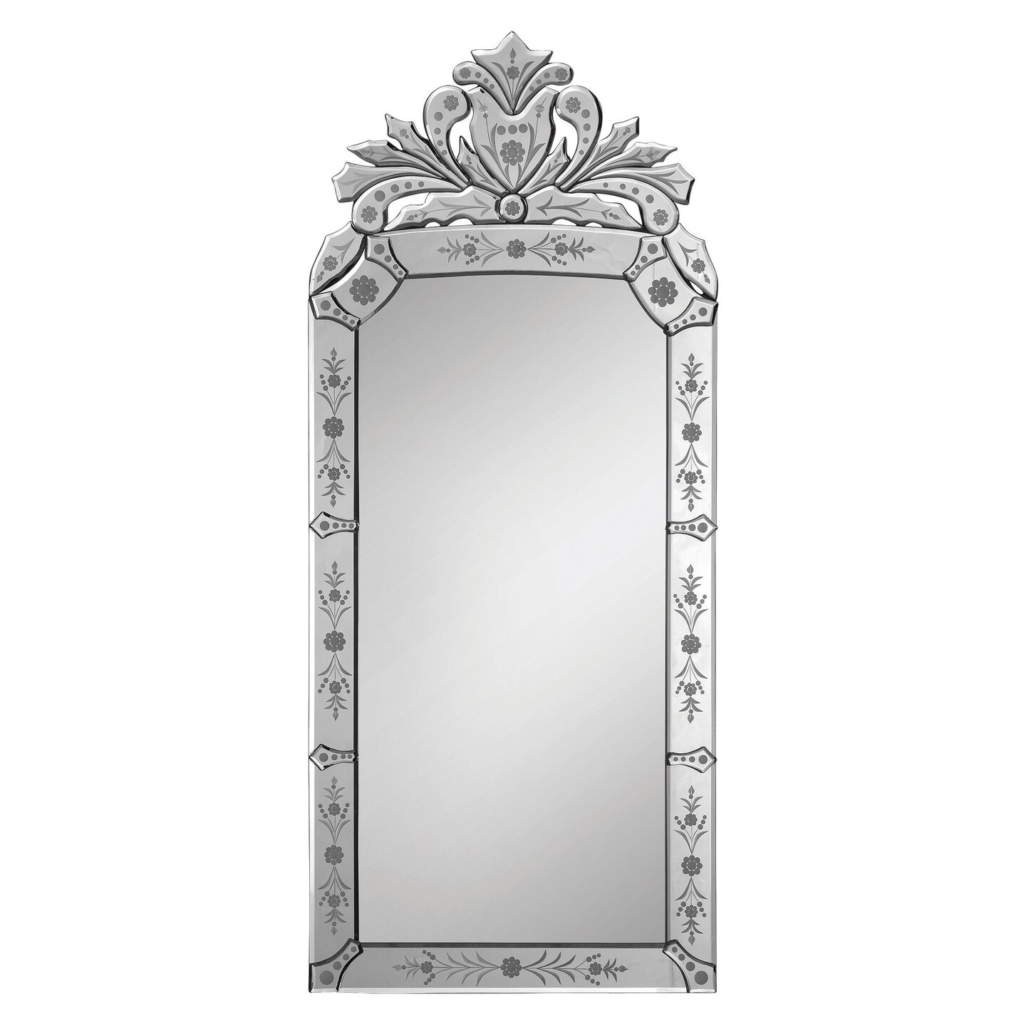 Signature Home Collection 43&#x22; Silver Crown Framed Rectangular Wall Mirror