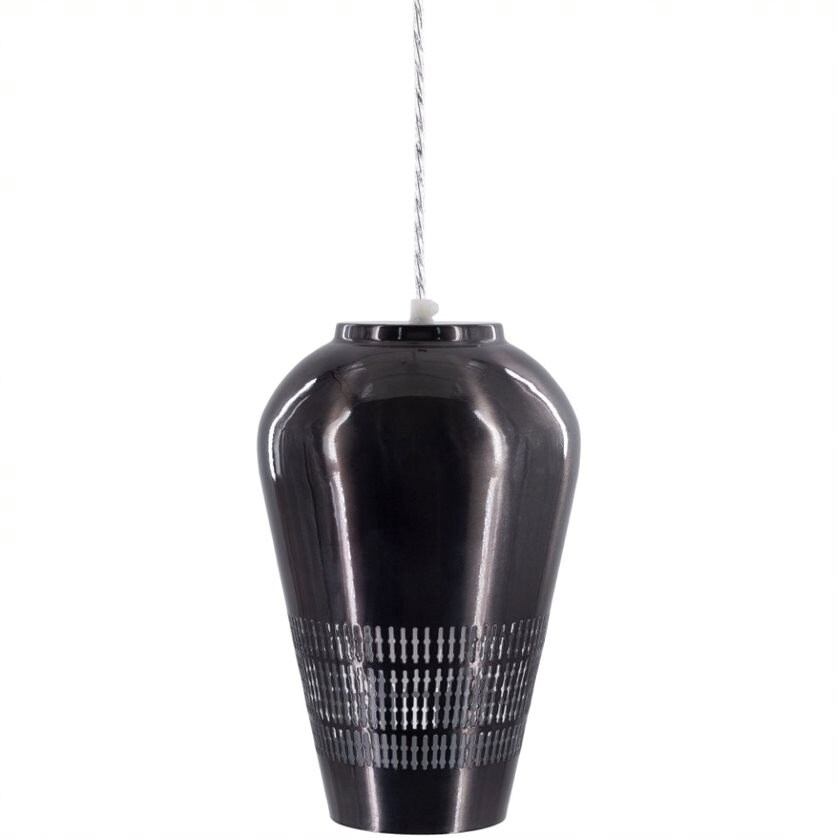 Tiwari Home 12&#x22; Black Hand Finished Metal Hanging Pendant Ceiling Light Fixture