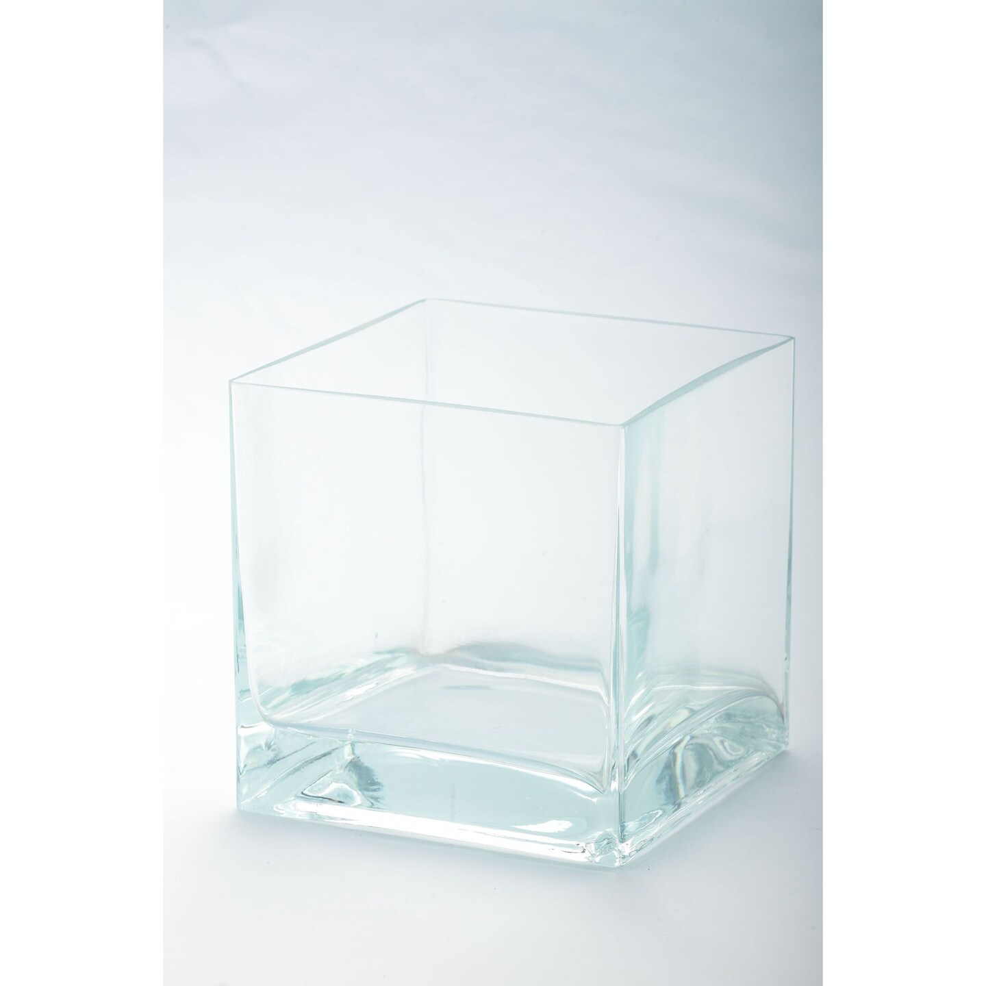 CC Home Furnishings 6" Clear Transparent Square Glass Pillar Candle Holder