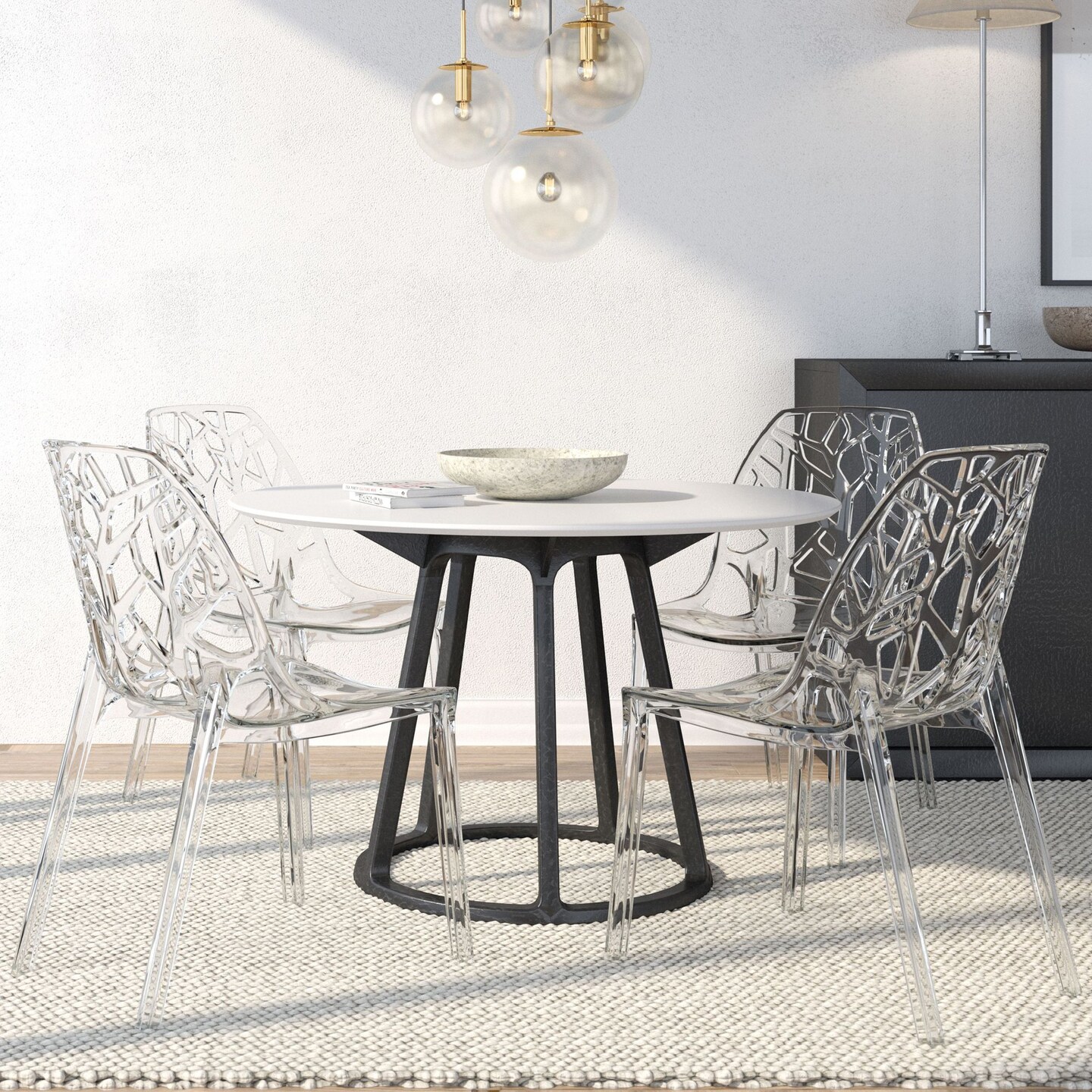 LeisureMod Cornelia Modern Dining Side Chair, Set of 4