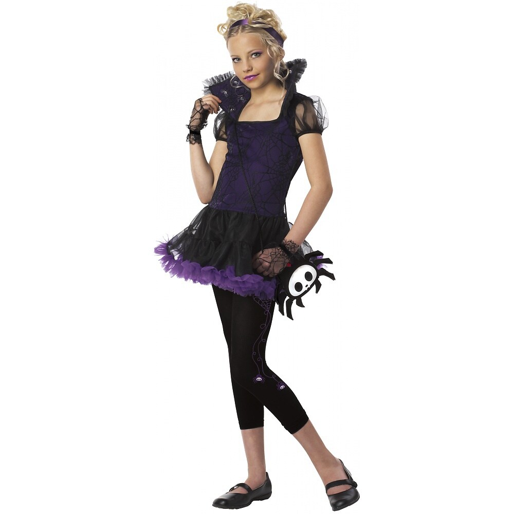 Skelanimals Girl&#x27;s Purple and Black Timmy The Spider Halloween Costume - Small