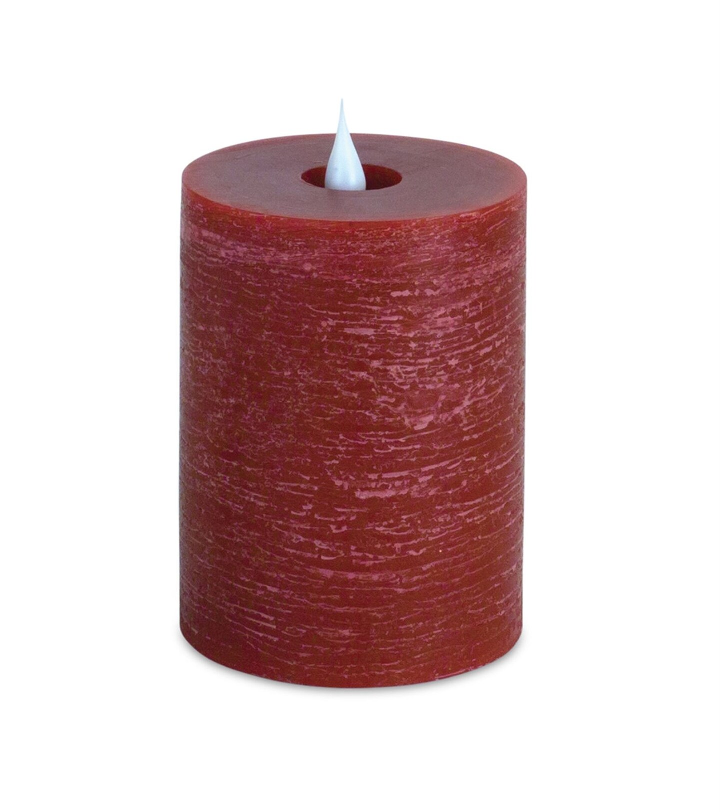Melrose LED Flameless Simplux Designer Pillar Candles - 5&#x22; - Red - Set of 2