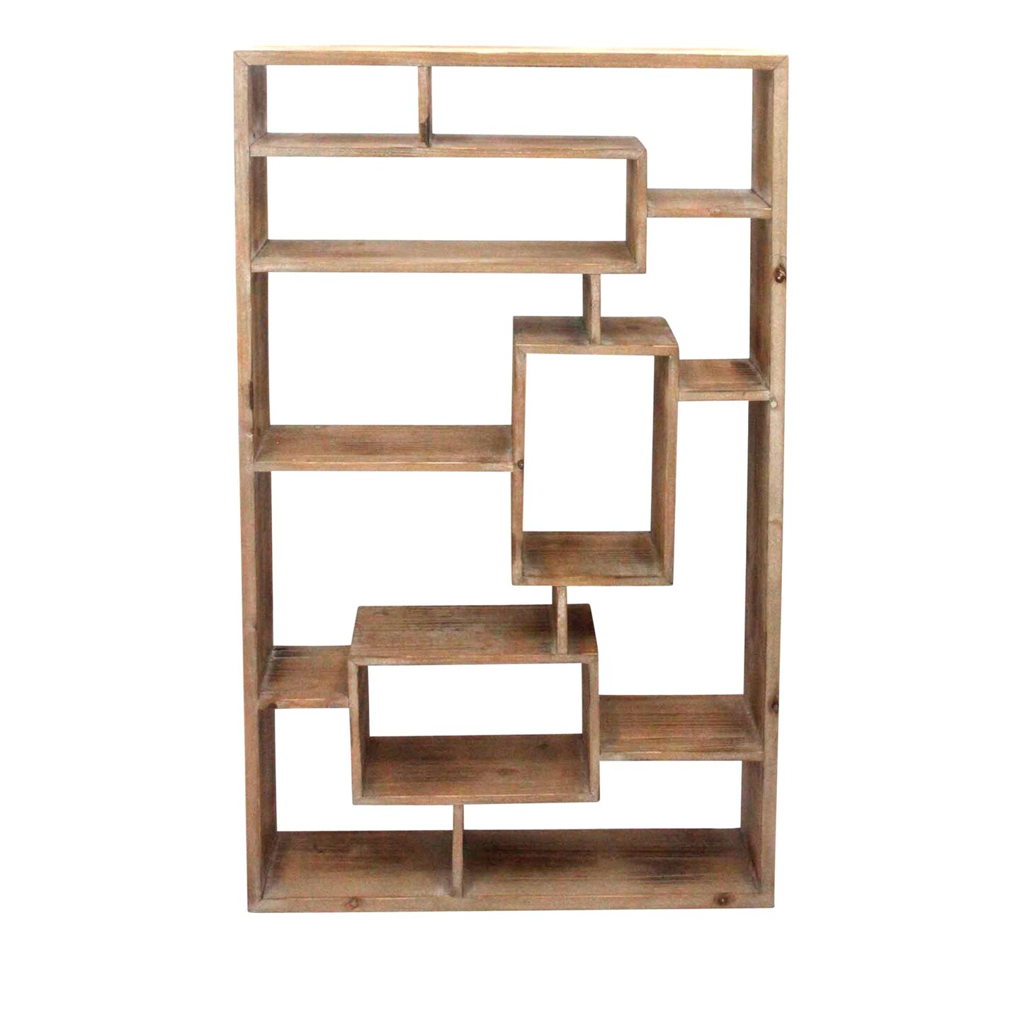Kingston Living 39.25&#x22; Brown Wooden Open Wall Shelf Decor