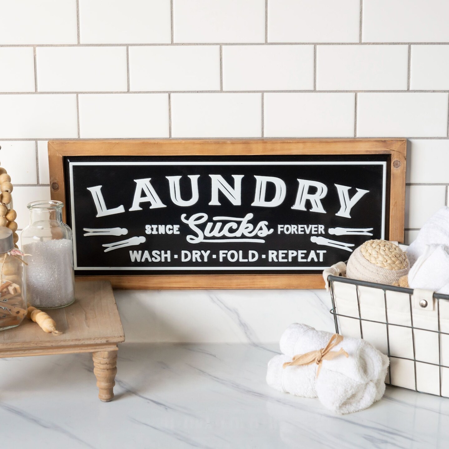 Black White Laundry Room Decor, Laundry Poster Frame