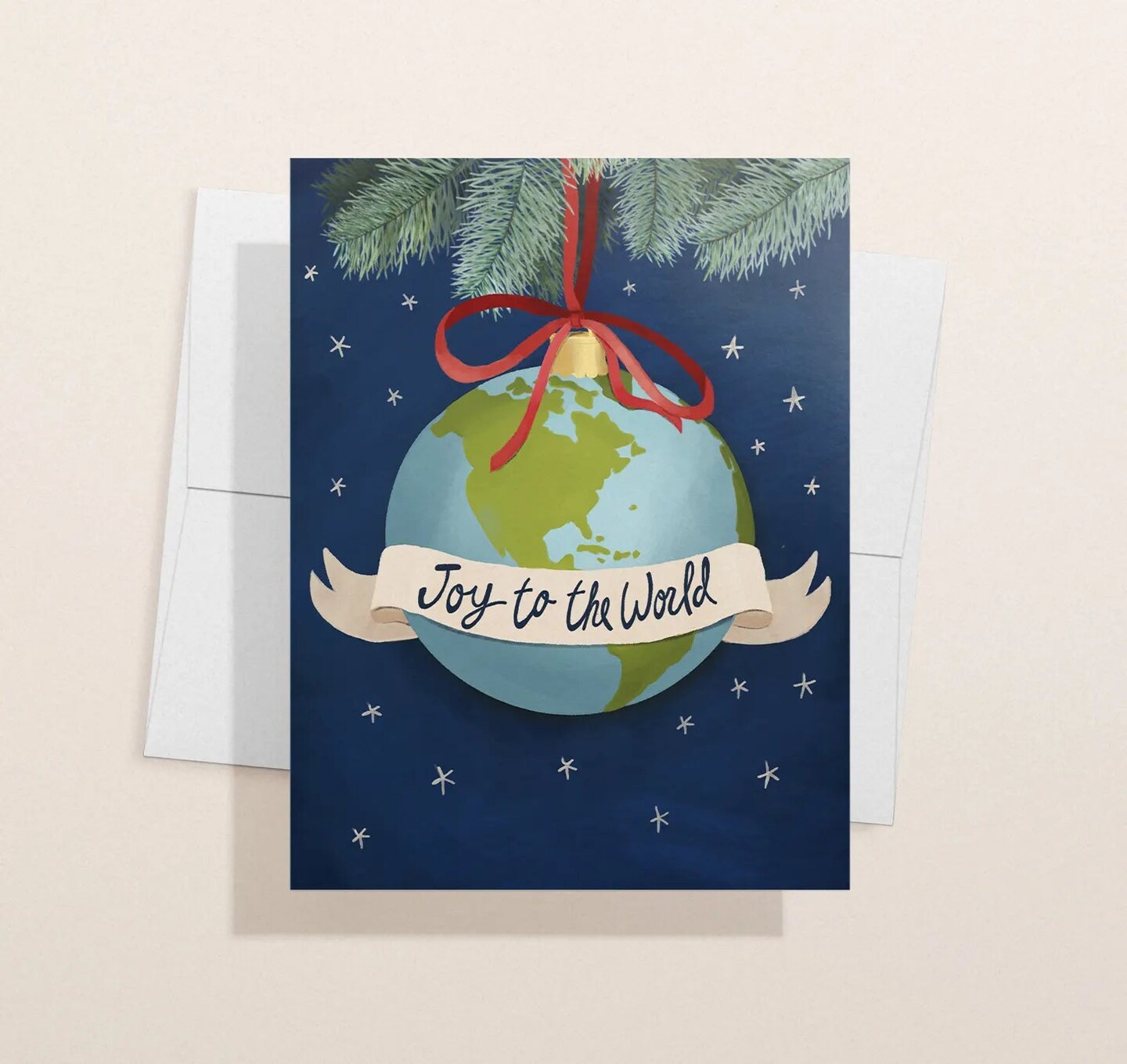 Joy To The World Christmas Ornament Card Available as Single
