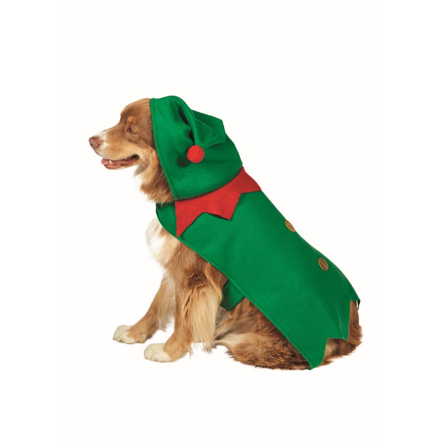 Northlight 27 Green and Red Christmas Elf Dog Costume Size S