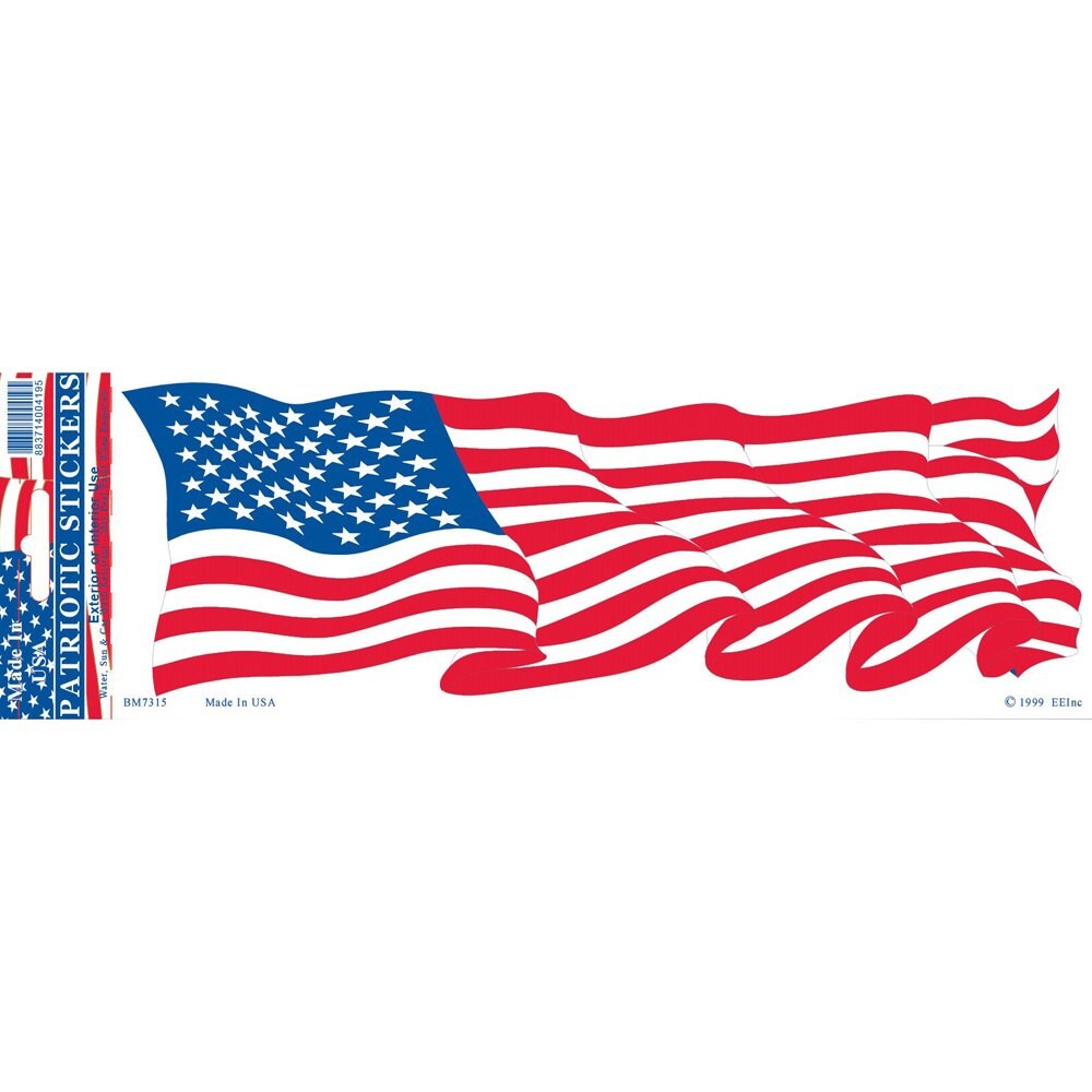 American Flag Bumper Sticker 3-3/4&#x22;X10&#x22;