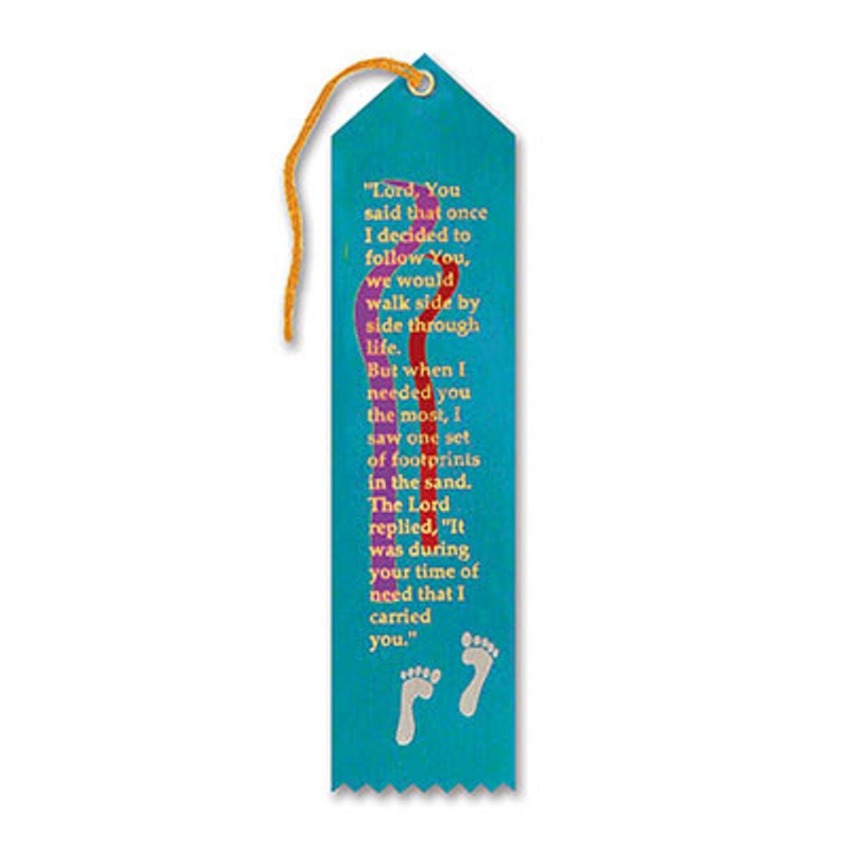 Beistle Pack of 6 Turquoises &#x22;Footprints In The Sand Award&#x22; Decorative Award Ribbon Bookmarks 8&#x22;