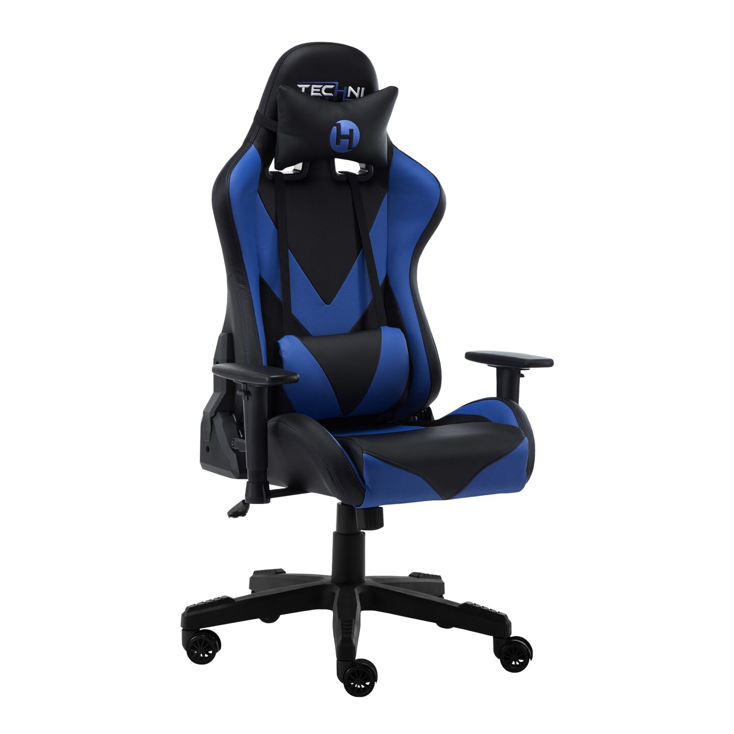 Techni Office Solutions 53&#x22; Vibrant Blue and Black Unique Techni Sports TS-92 Comfortable Gaming Chair