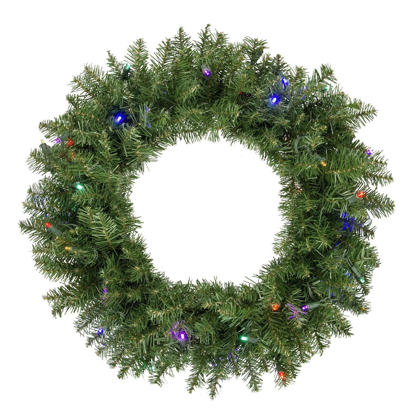 Northlight Pre-Lit Rockwood Pine Artificial Christmas Wreath - 24" - Multi LED Lights