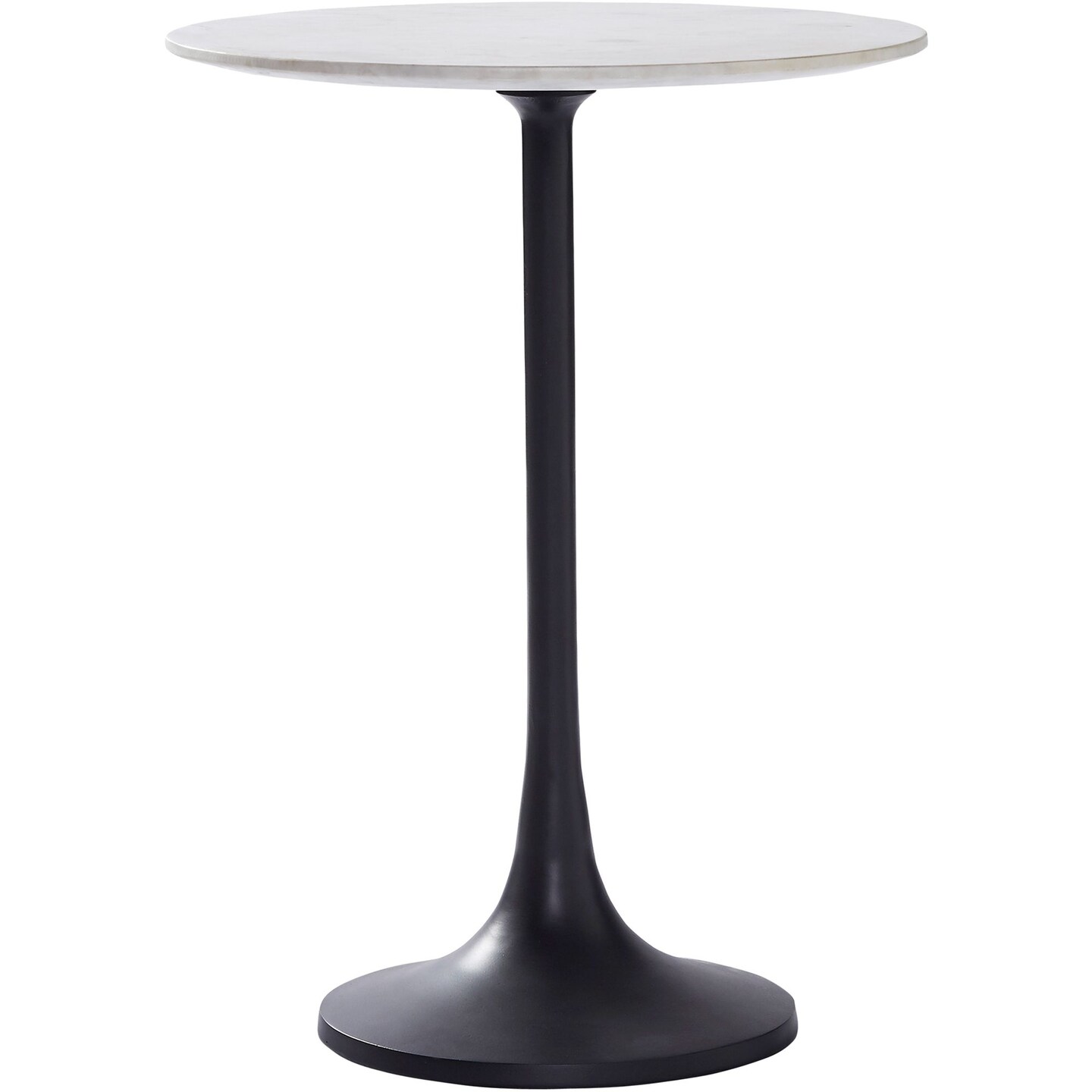 Signature Home Collection 23&#x22; Black and White Minimalist Round End Table