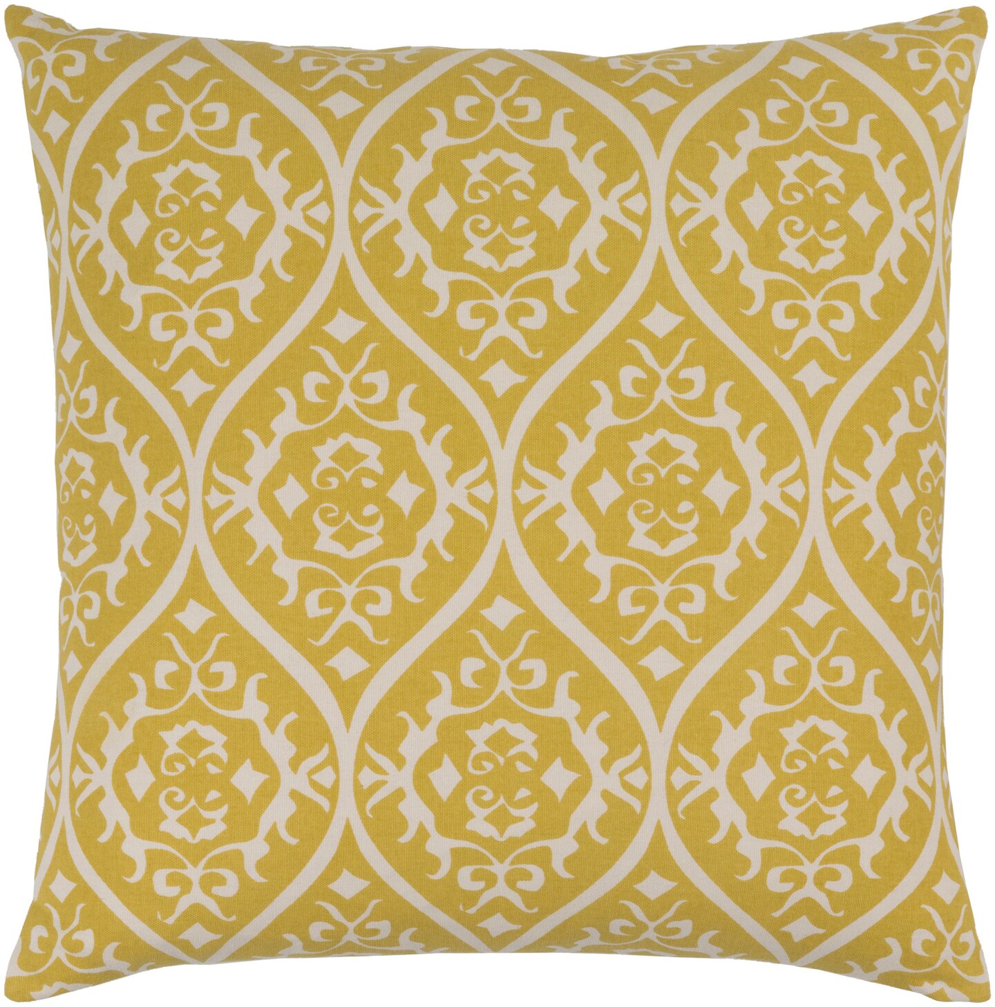 Tiwari Home 18" Lime Yellow and Ivory Teardrop Pattern Square Throw Pillow Cover