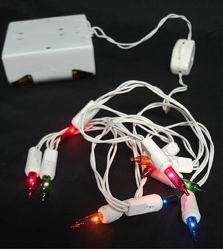 Merry and Light 10 Ct Battery Operated Multi Mini Christmas Lights - 4.6 ft White Wire