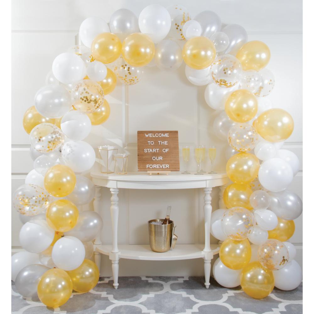 White And Gold Balloon Garland Kit (112/Pkg)