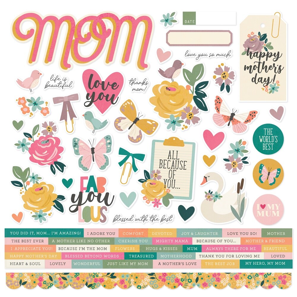 Mother&#x27;s Day Cardstock Stickers-12&#x22;X12&#x22;