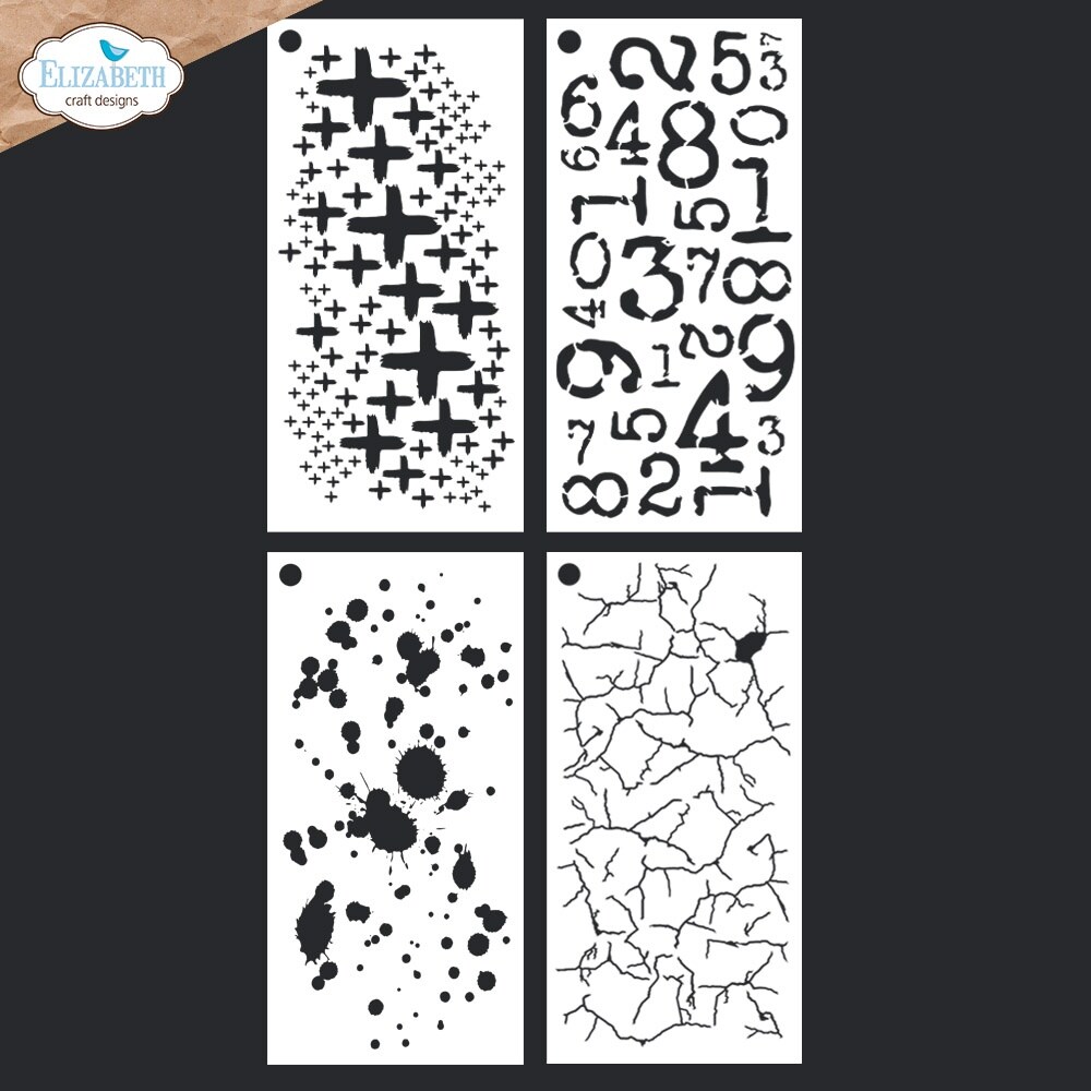 Elizabeth Craft Stencils 4/Pkg-Journal Stencils 3