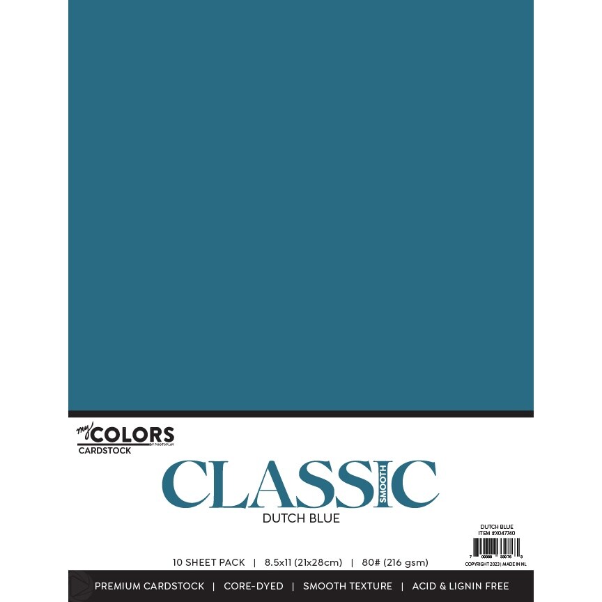 My Colors Classic 80lb Weight Cardstock 8.5&#x22;X11&#x22; 10/Pkg-Dutch Blue