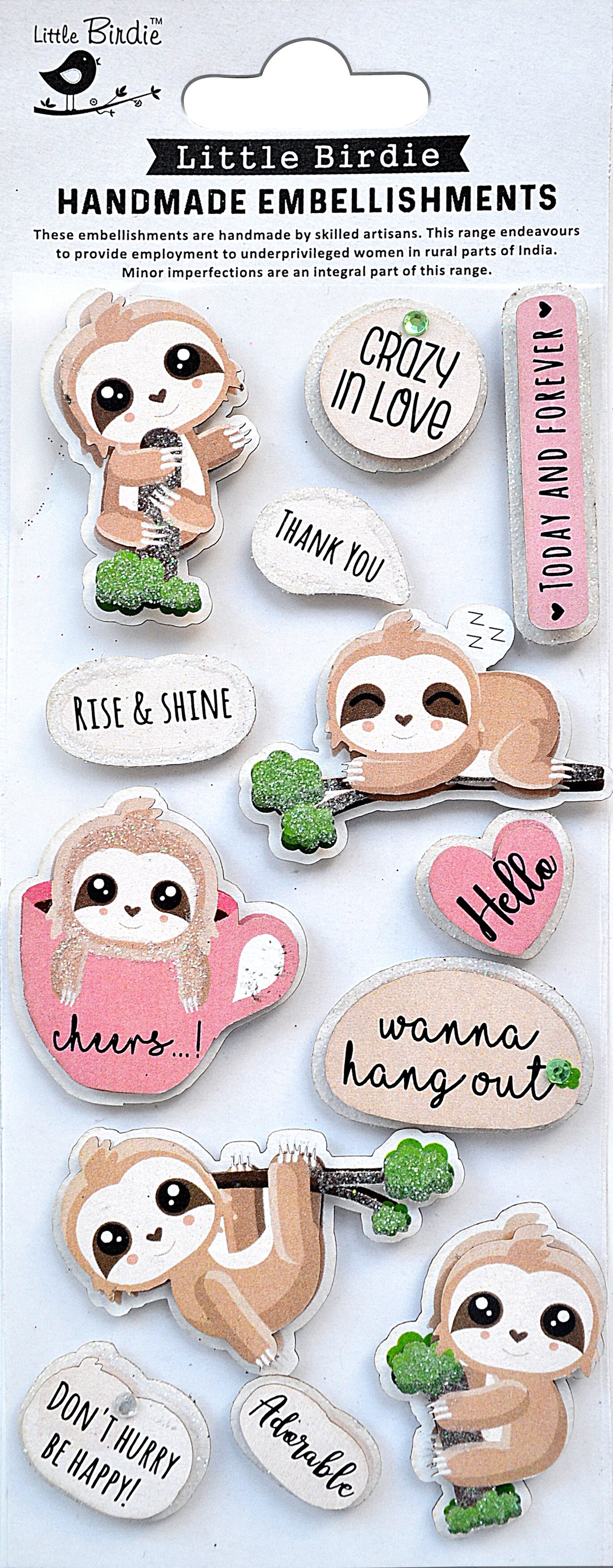 Little Birdie 3D Embellishment 13/Pkg-Crazy In Love