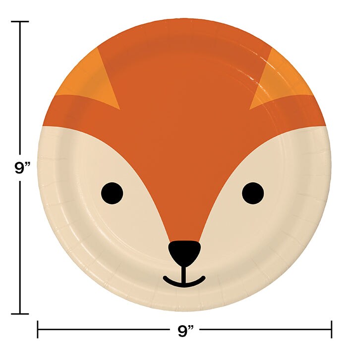 Animal Faces Fox Dinner Plate (8/Pkg)