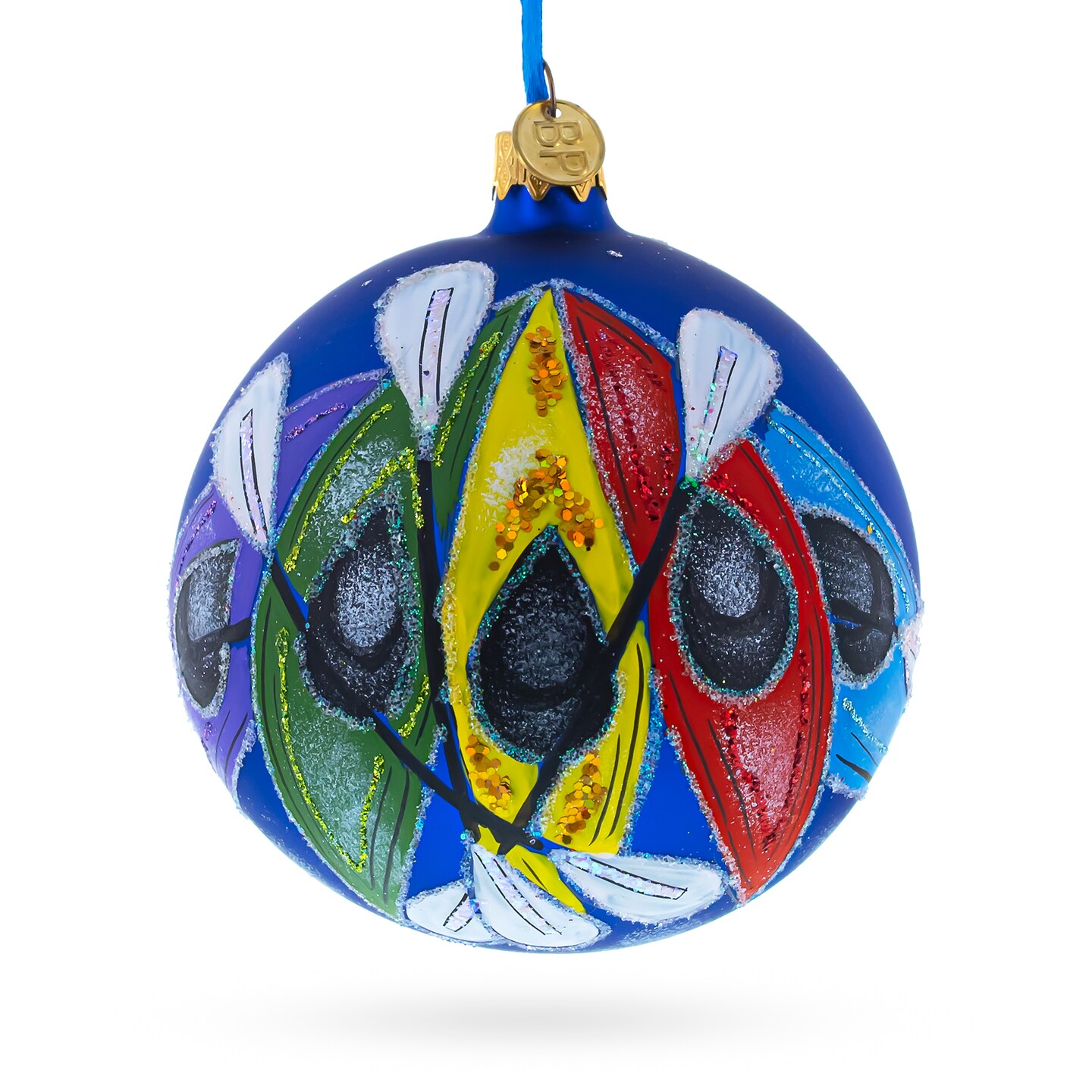 Colorful Kayaks Glass Ball Christmas Ornament 4 Inches