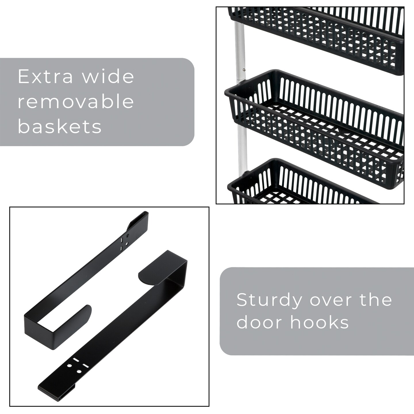 Smart Design 6-Tier Over The Door Organizer with 6 Full Baskets - White