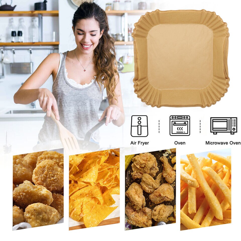 100Pcs Air Fryer Disposable Paper Baskets Liners