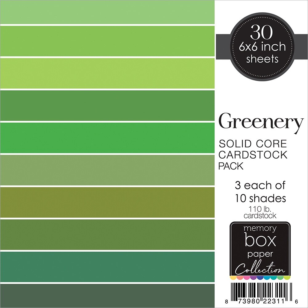 Memory Box Solid Core Cardstock 6&#x22;X6&#x22;-Leafy