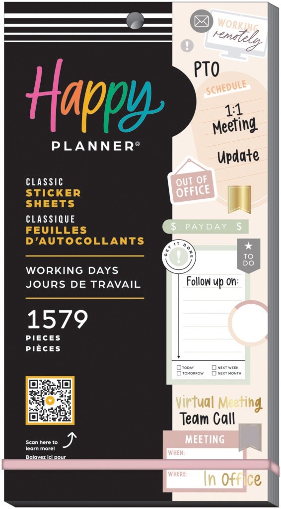 Happy Planner Sticker Value Pack 30/Sheets-Working Days; 1579 Pieces