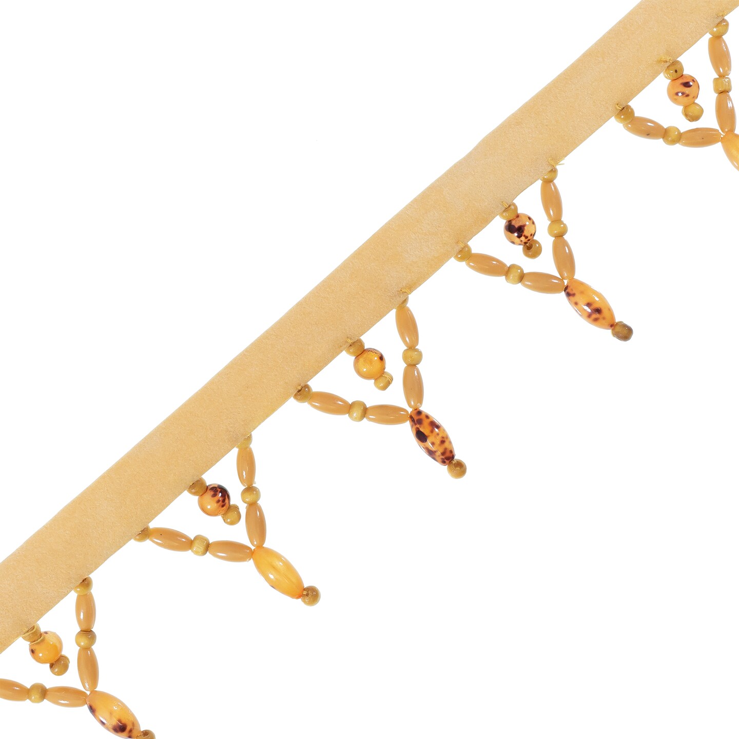 Scalloped Wooden Bead Fringe Trim (1 3/4&#x22;)