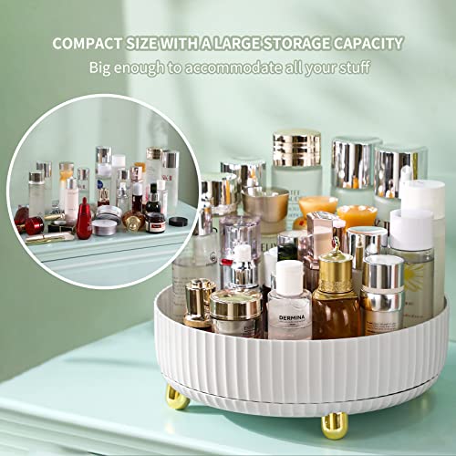 funest Makeup Perfume Organizer, 360 Degree Rotating Lazy Susan Cosmetic Desk Storage Lotions Display Case Round Gift Tray with Large Capacity, for your Jewelry