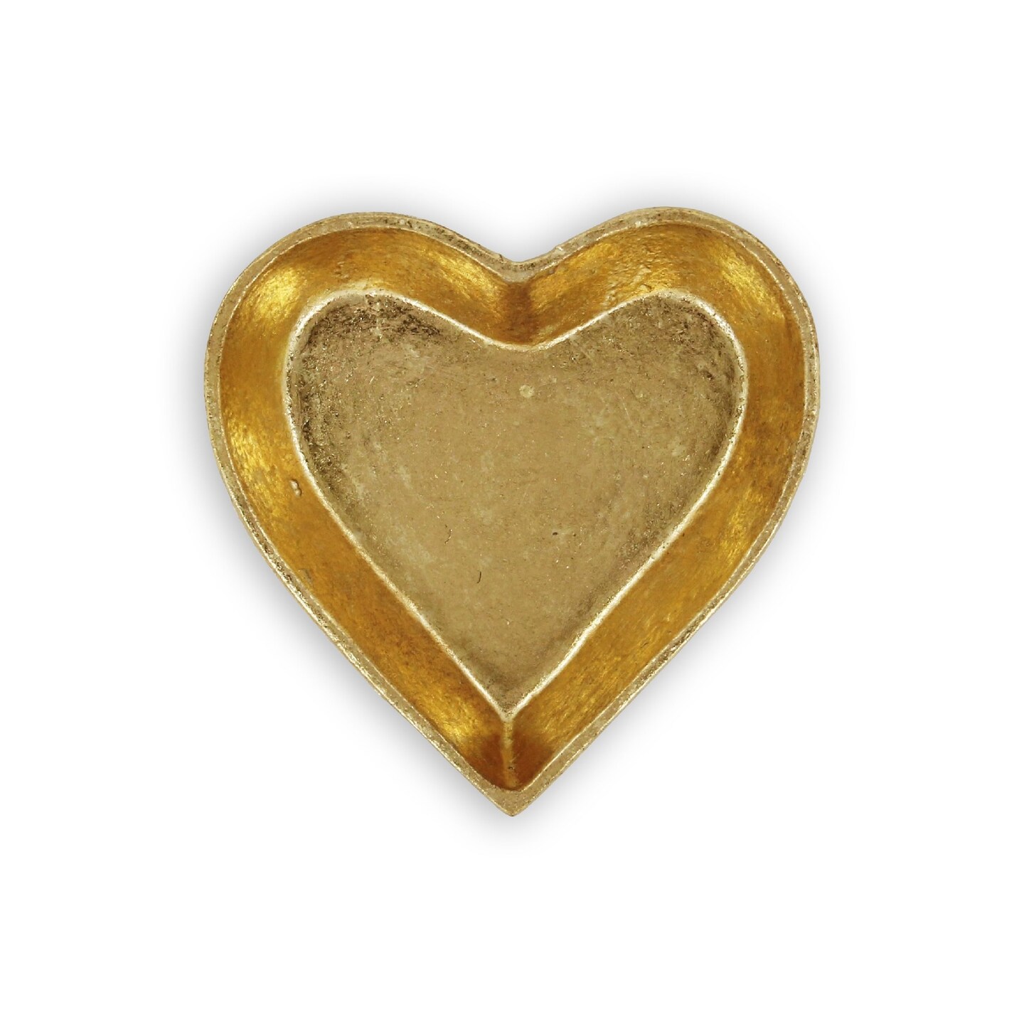 Contemporary Home Living 6.25&#x201D; Gold Isano Cast Iron Heart