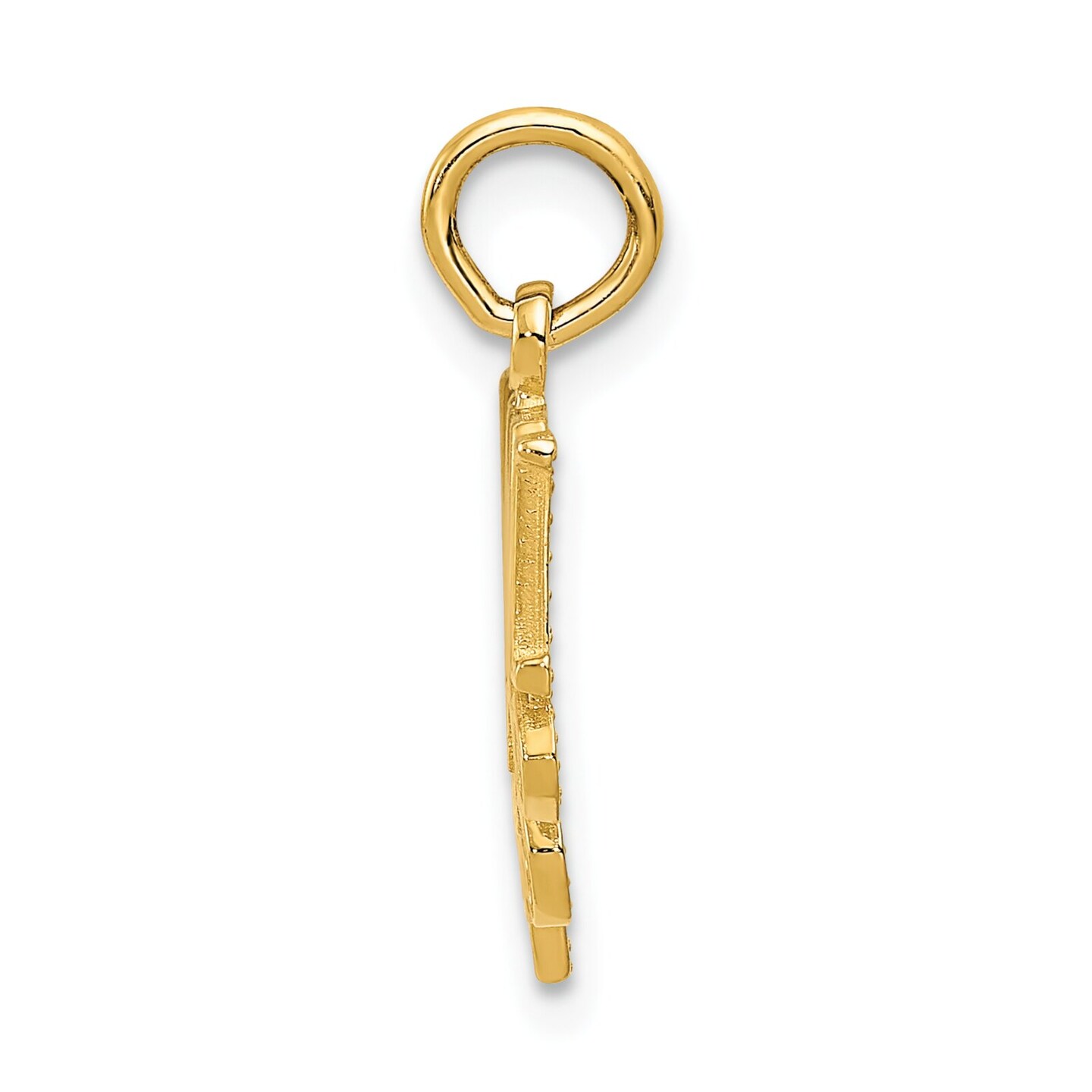 14K Yellow Gold Mom Charm Mother Mommy Love Pendant Jewerly 19mm x 18mm