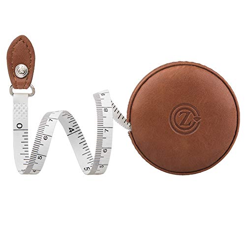 Sewing Tape Measure Medical Body Cloth Tailor Craft Dieting Measuring Tape 60 Inch/1.5M Dual-Sided Retractable Ruler with Push Button Round 1 Pack Brown