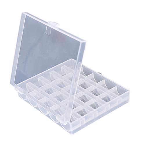 25 Slots Empty Bobbins Spools Box, Sewing Craft Plastic Case Storage Box for Sewing Machine 2 Pack