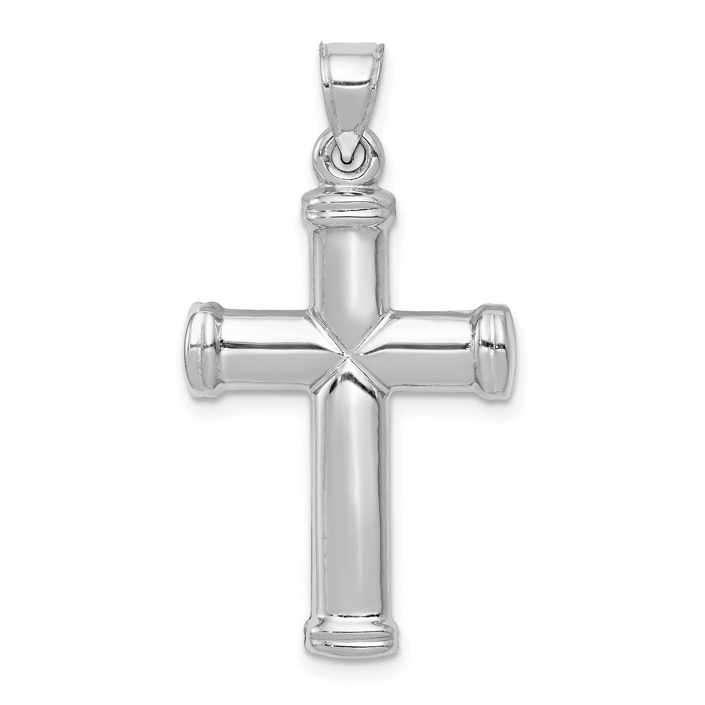 14K White Gold Cross Pendant Charm Jewelry Religious 34mm x 19mm