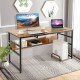 55 Inch Computer Desk with Tilt-able Desktop for Drawing Writing- Natural