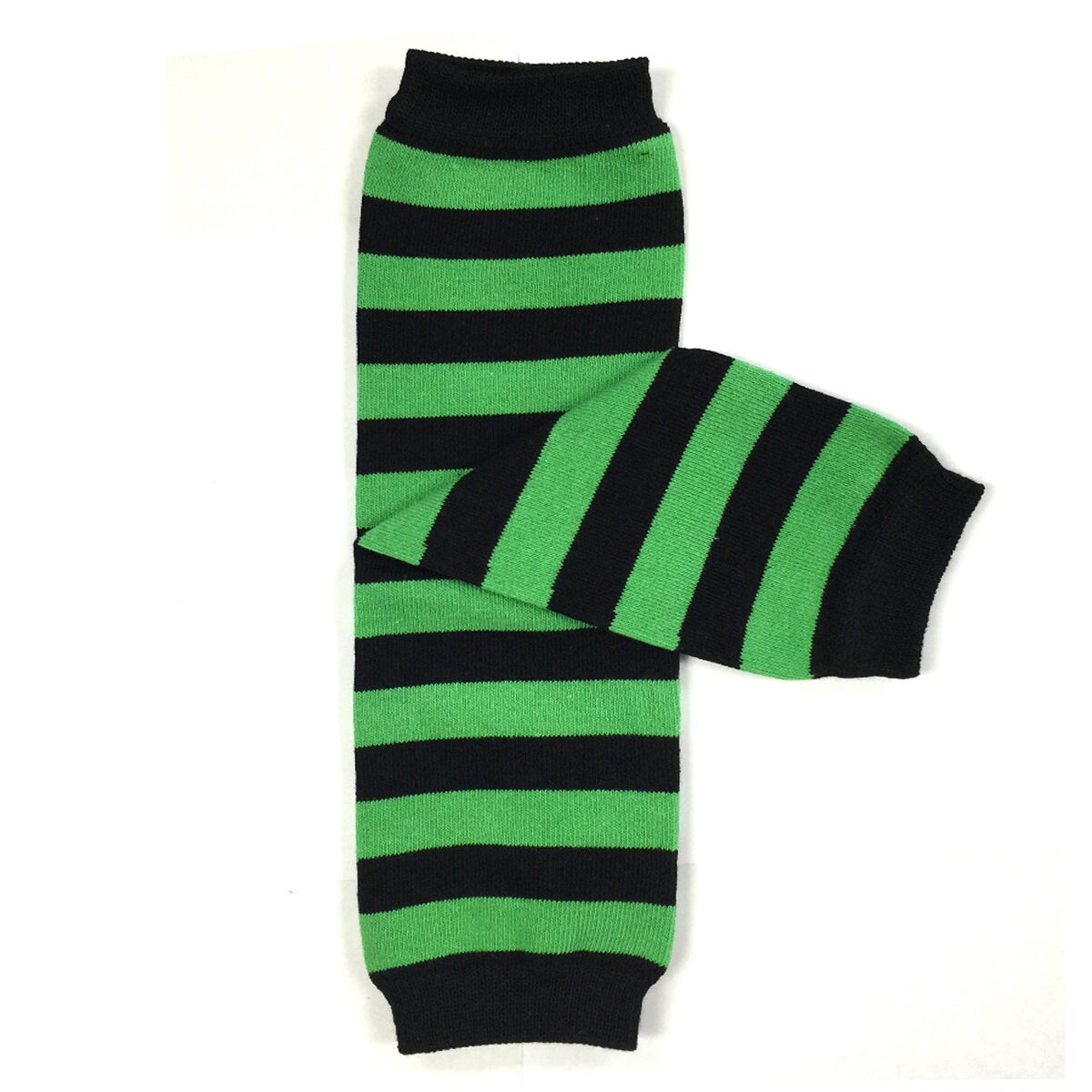 Wrapables Colorful Baby Leg Warmers, Stripes Kelly Green and Black
