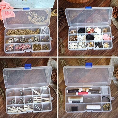 10Grids Compartment Clear Storage Box Jewelry Beads Plastic Organizer  Container♡