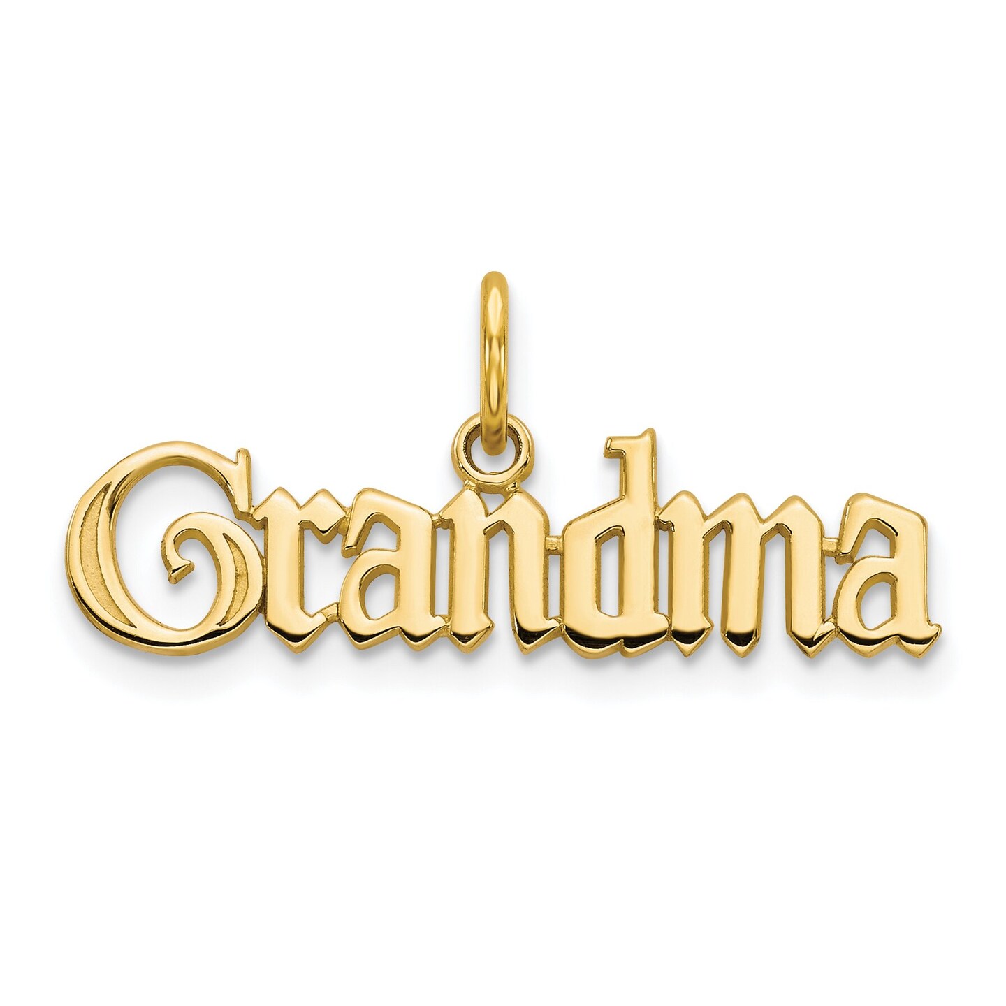 14K Yellow Gold Grandma Charm Grandmother Pendant Jewerly 11mm x 25mm